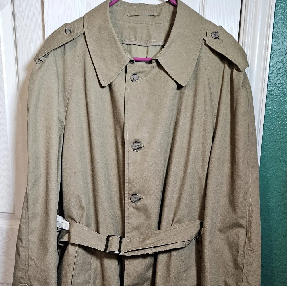 Botany 500 Men's Tan Trench Coat - Picture 2 of 15
